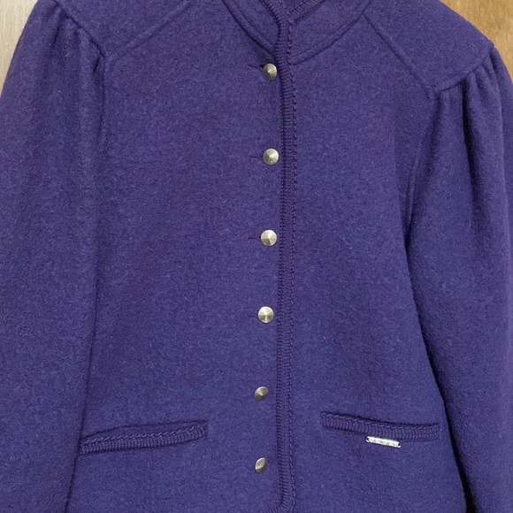 GEIGER Vintage Tyrol jacket. 100% deep plum boiled wool! BEAUTIFUL!!! - Picture 4 of 16